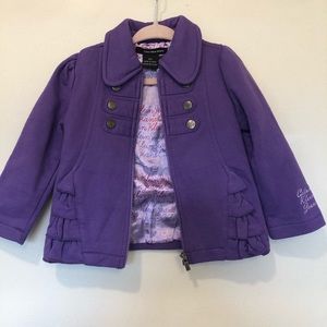 Calvin Klein Kids Purple Pea Coat with Silk lining
